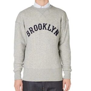 Ebbets Field Flannels Brooklyn Crew Grey Sweatshirt S